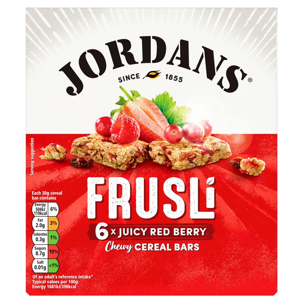 Jordans Red Berries Frusli Cereal Bars 6 x 30g