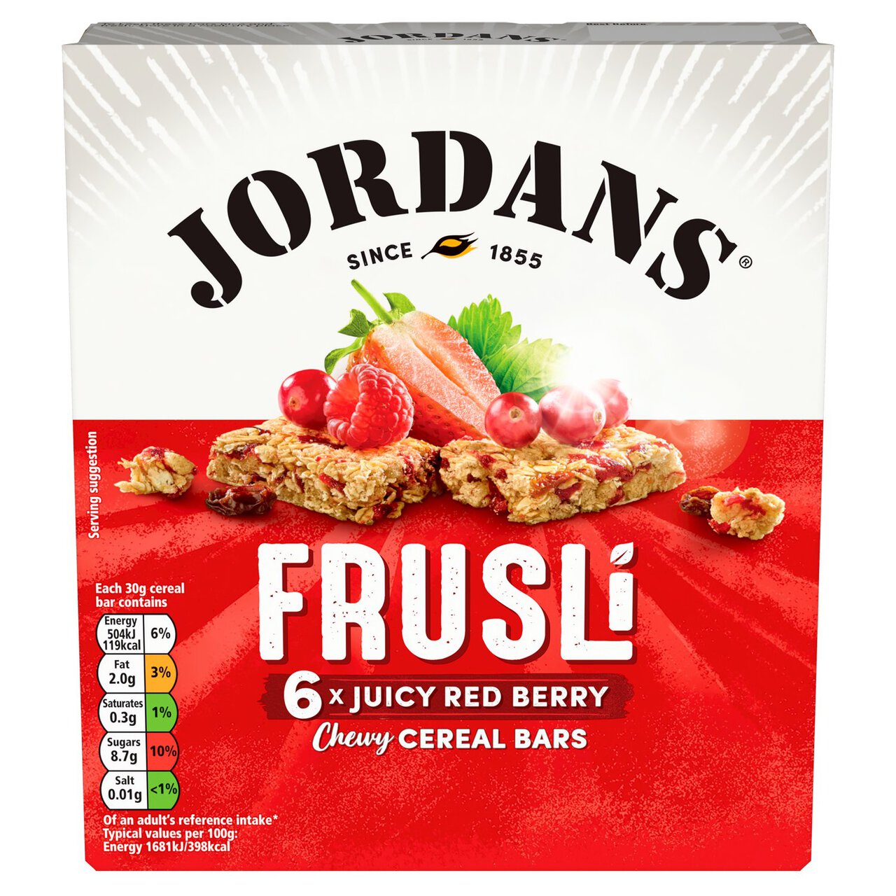 Jordans Red Berries Frusli Cereal Bars 6 x 30g