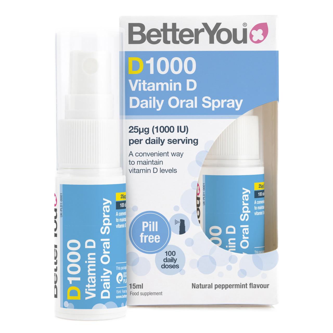 BetterYou D1000 Vitamin D Daily Oral Spray 15ml