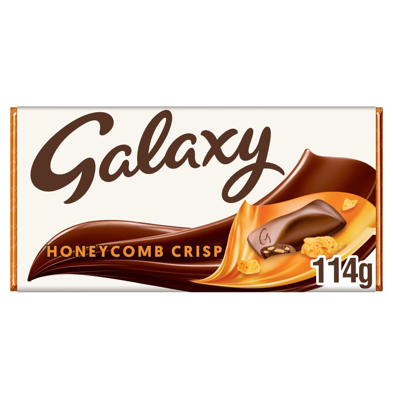 Galaxy Honeycomb Crisp Pieces & Milk Chocolate Block Bar 114g 114g