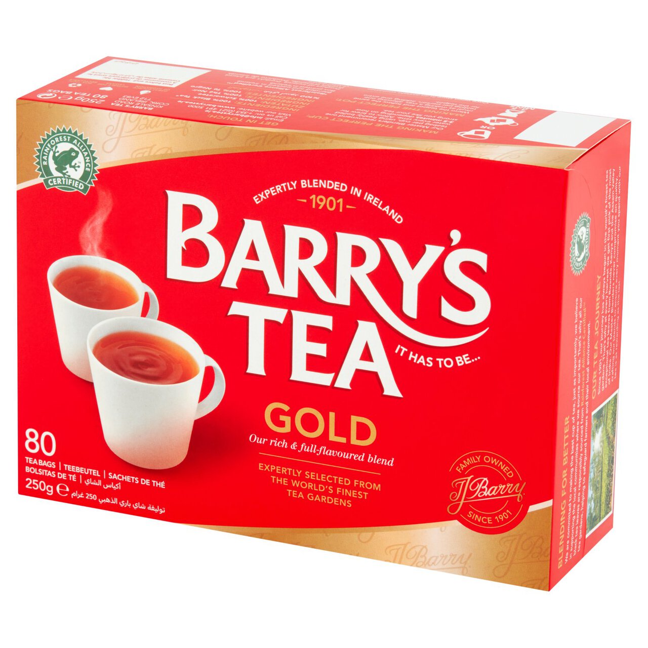 Barry's Tea Gold Blend Tea Bags 80 per pack