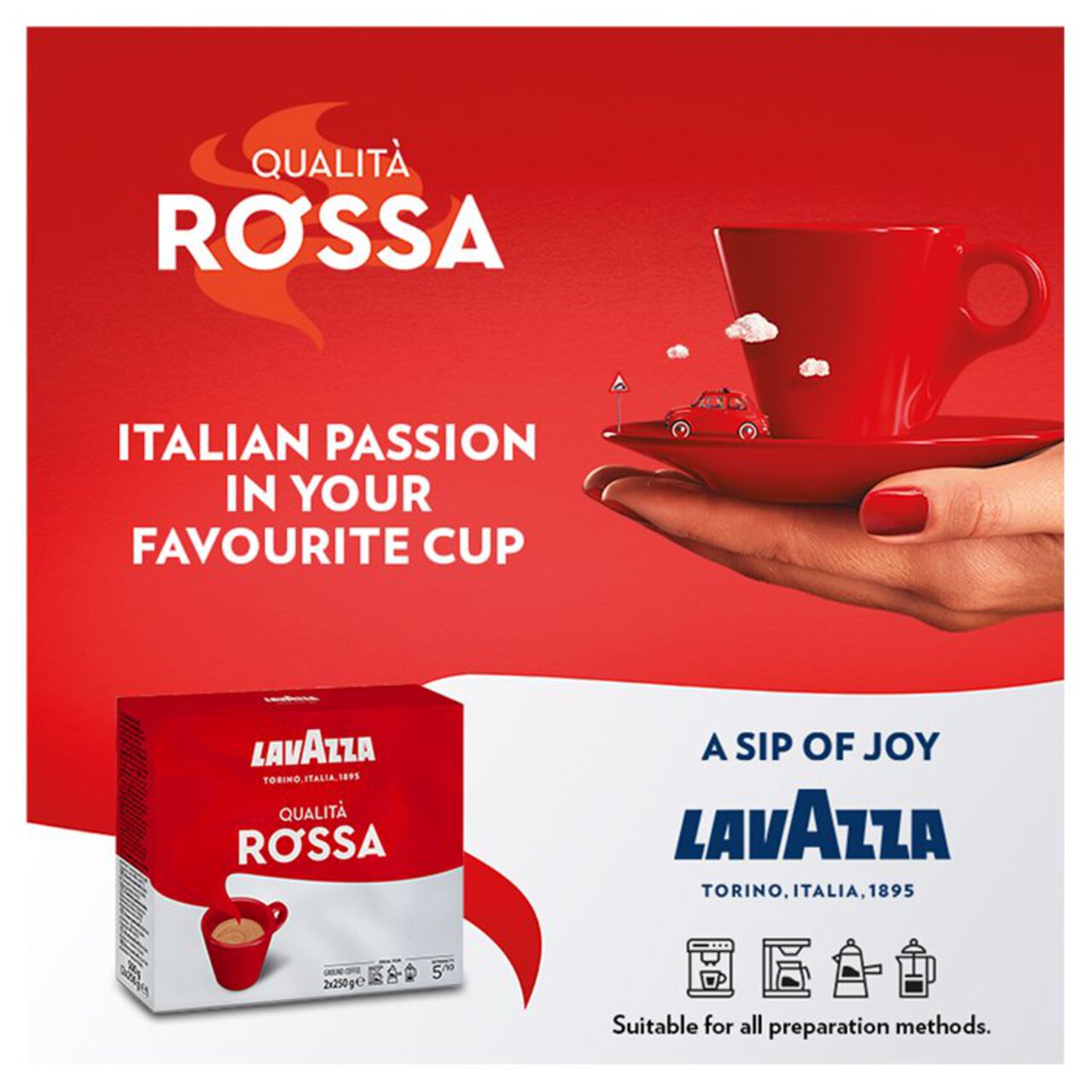 Lavazza Qualita Rossa Ground Coffee 2 x 250g