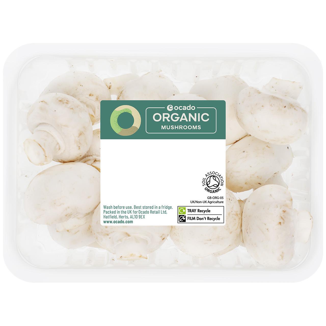 Ocado Organic White Closed Cup Mushrooms 290g