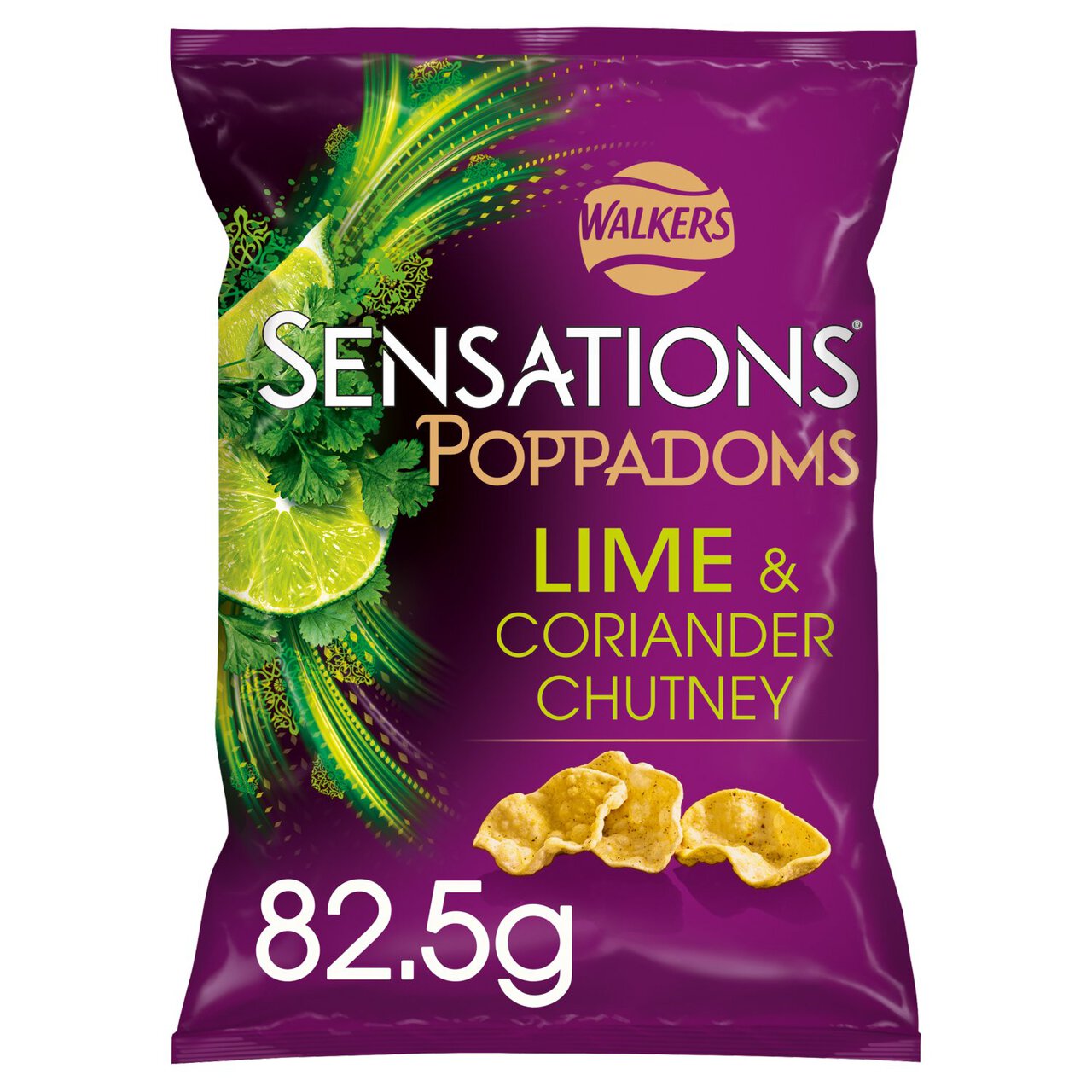 Sensations Lime & Coriander Chutney Sharing Bag Poppadoms 82.5g