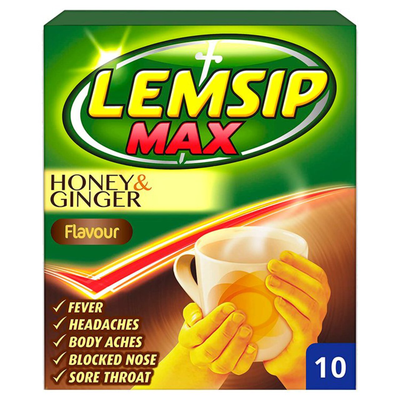 Lemsip Max Cold & Flu Honey & Ginger Sachets 10 per pack