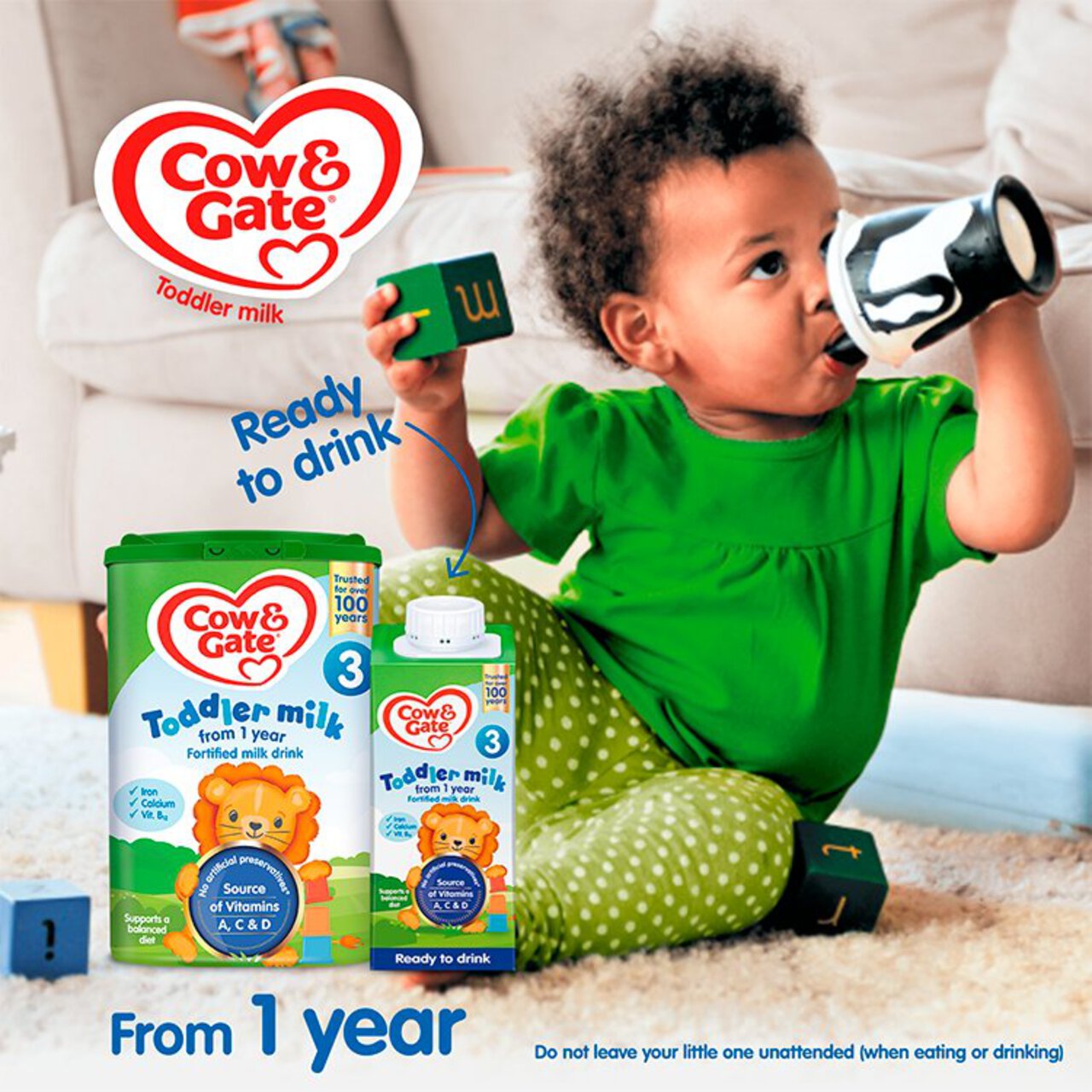 Cow & Gate 3 Toddler Milk Formula Liquid 1-3 Years 200ml