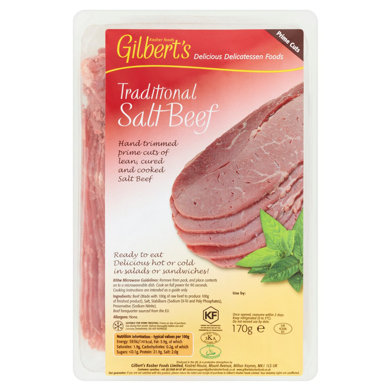 Gilbert's Kosher Salt Beef 170g