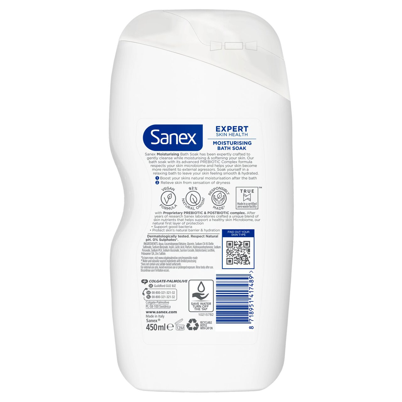 Sanex Expert Moisturising Bath Soak 450ml