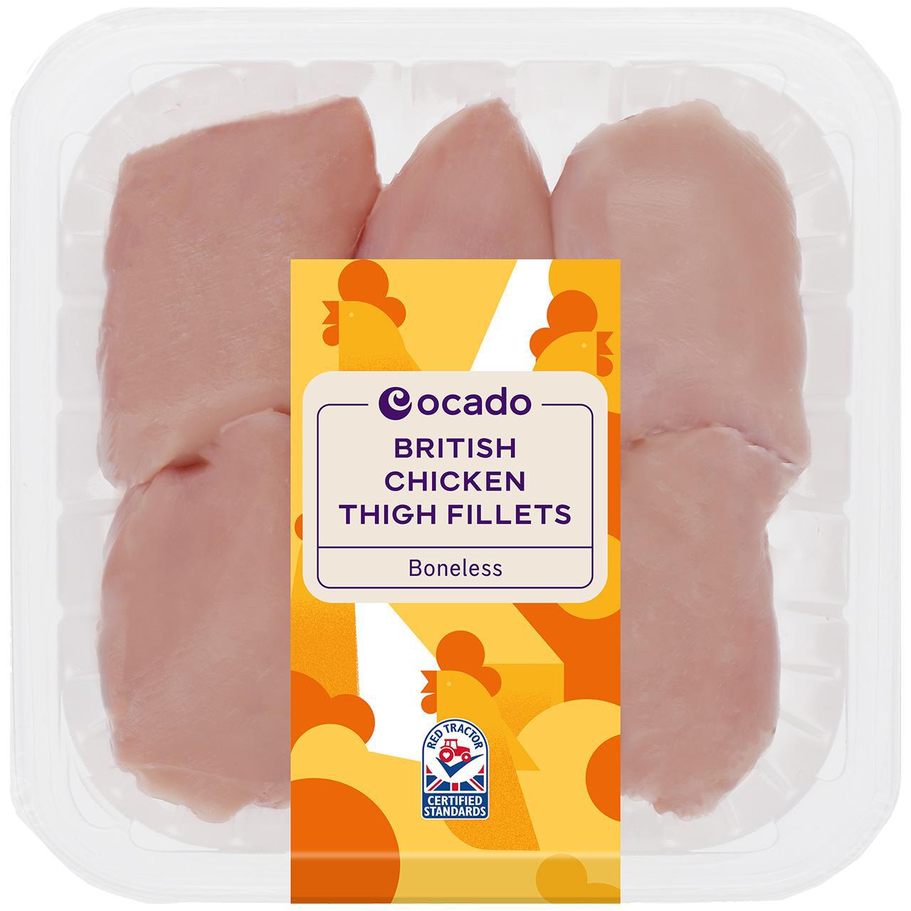 Ocado British Chicken Thigh Fillets Boneless Typically: 450g