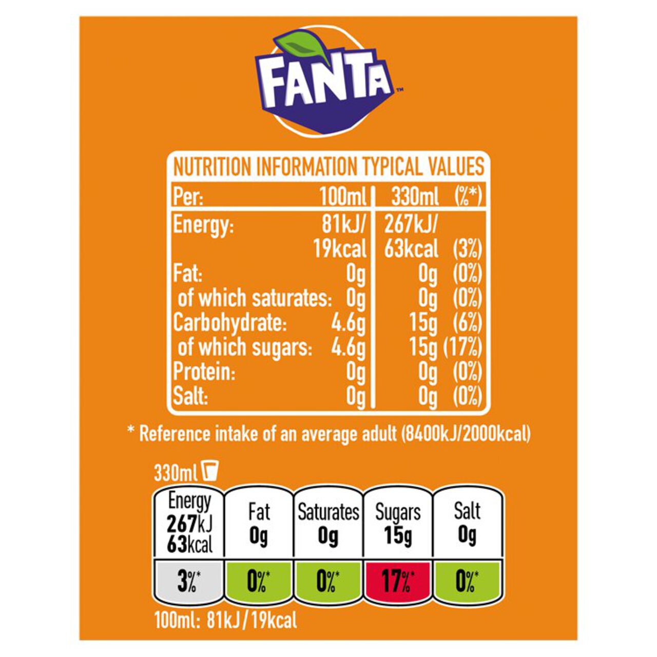 Fanta Orange 8 x 330ml