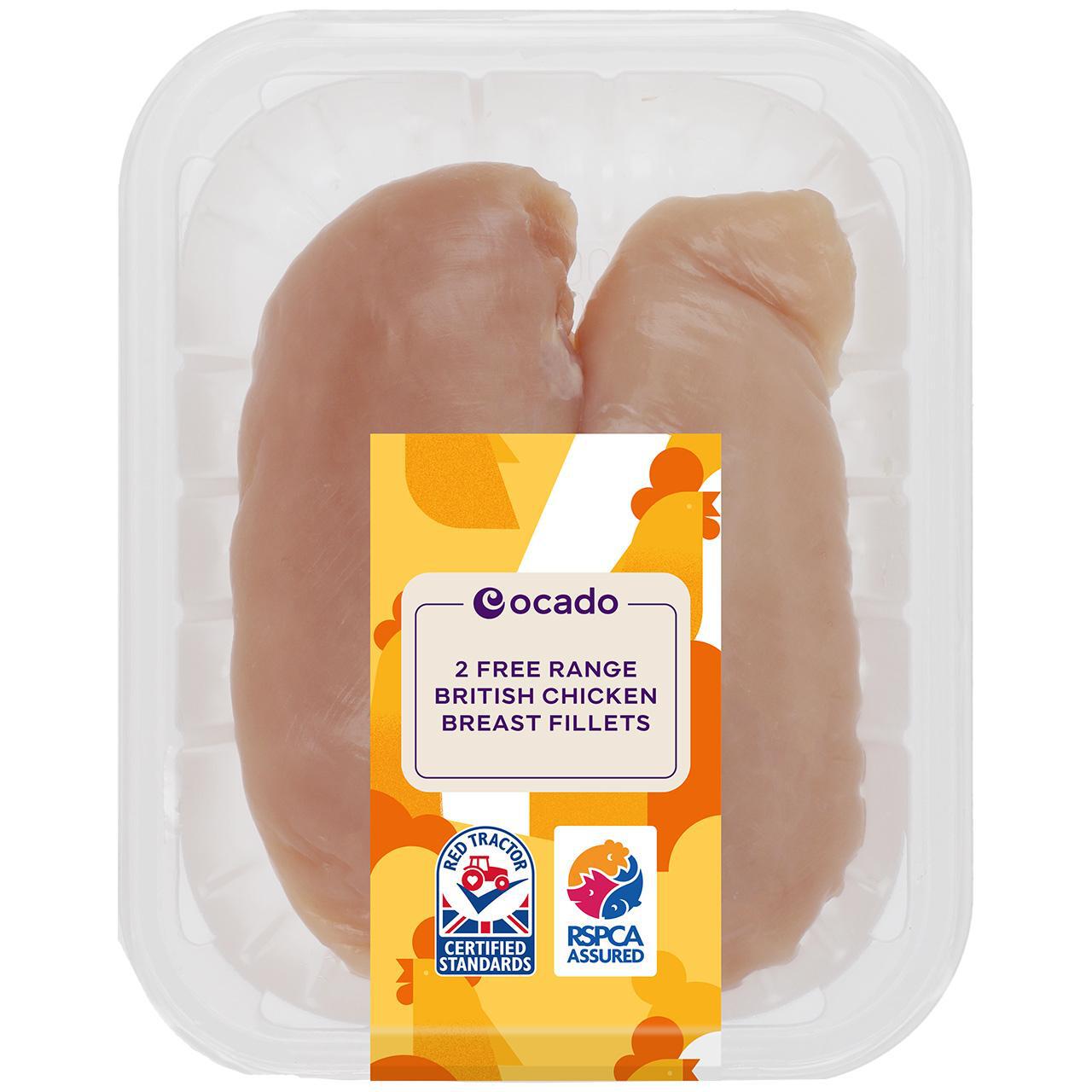 Ocado 2 Free Range Chicken Breast Fillets Typically: 320g