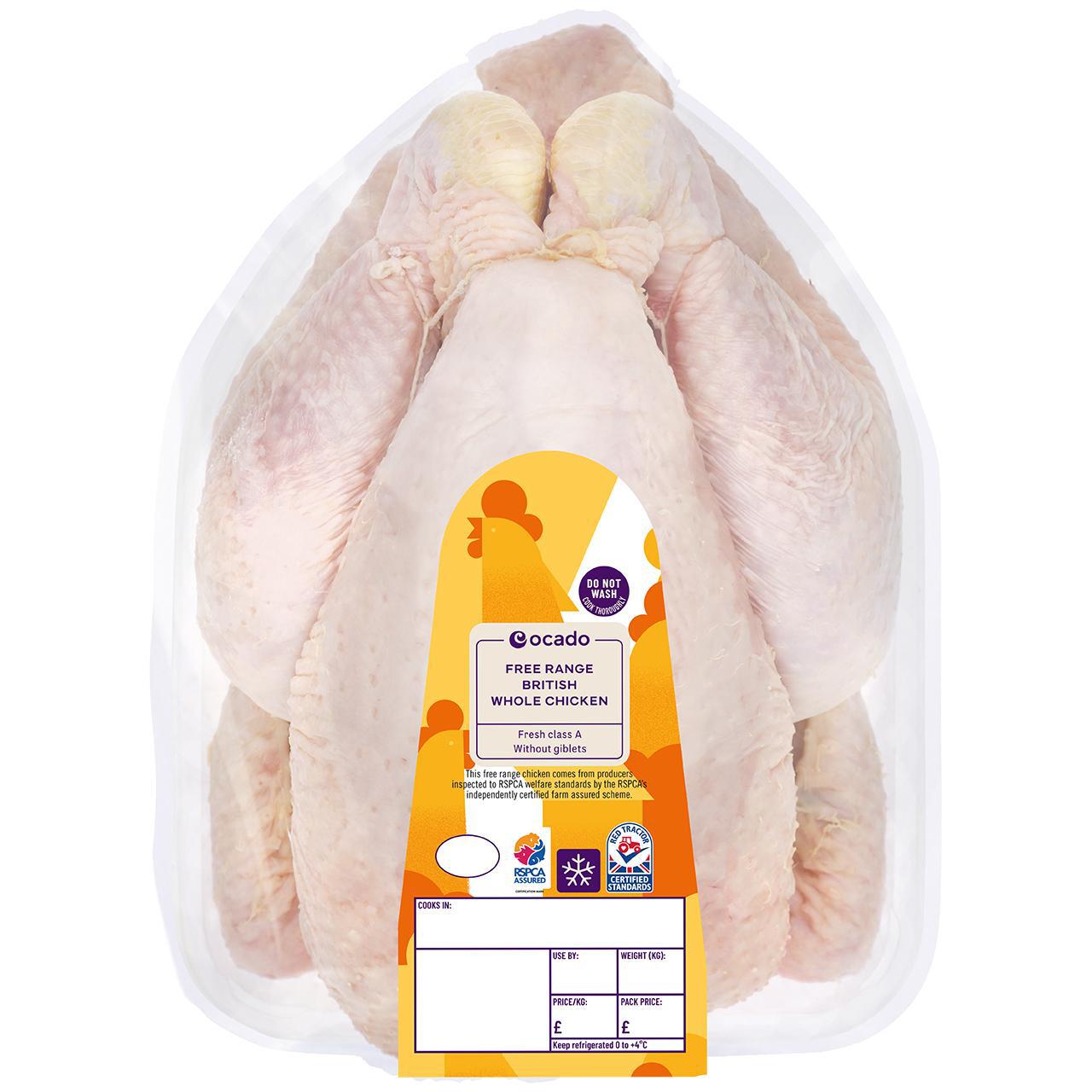 Ocado Free Range Whole Chicken Typically: 1800g