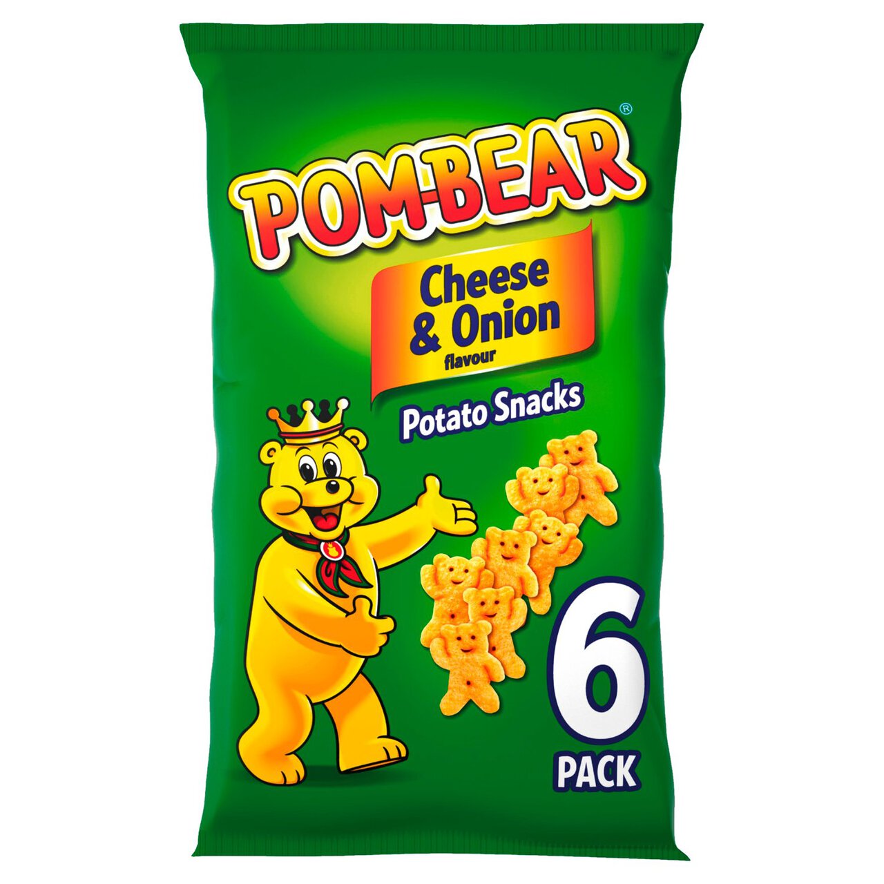 Pom-Bear Cheese & Onion Multipack Crisps 6 per pack