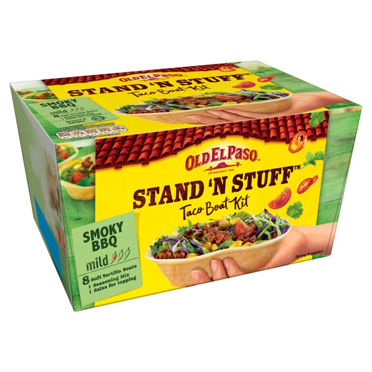Old El Paso Mexican Stand 'N' Stuff Smoky BBQ Taco Kit with Soft Shells 350g