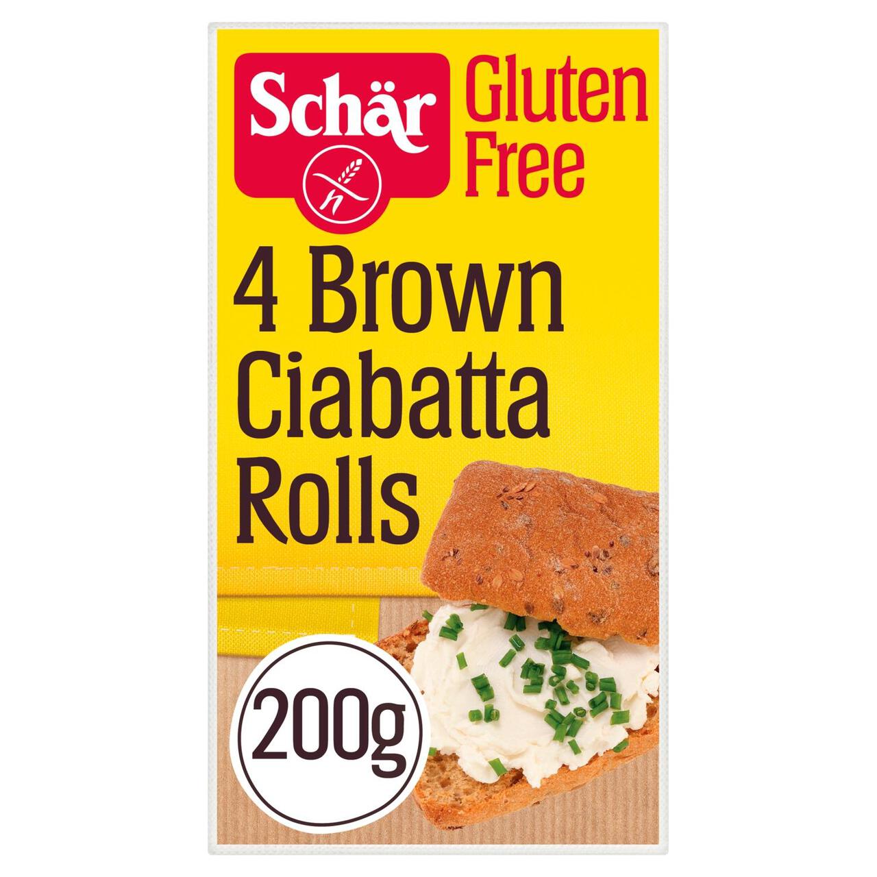 Schar Gluten Free Brown Ciabatta Rolls 4 x 50g