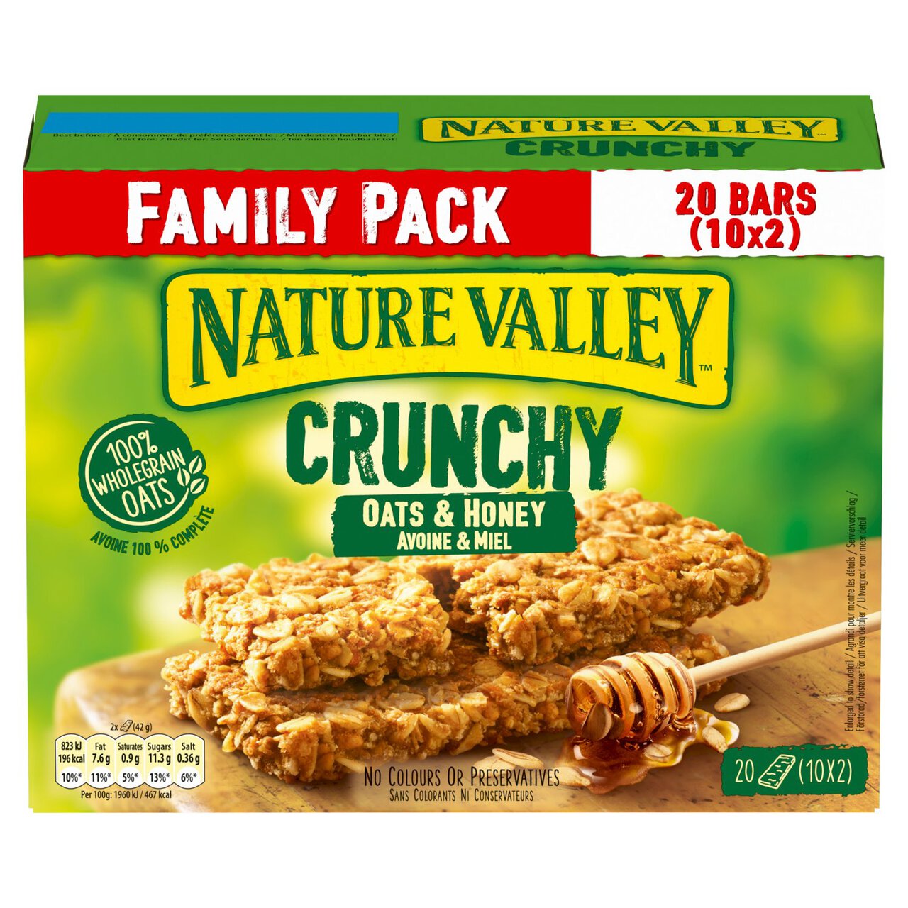 Nature Valley Crunchy Oats & Honey Cereal Bars Family Pack 10 per pack
