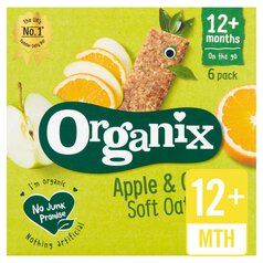 Organix Apple & Orange Organic Soft Oaty Bars, 12 mths+ Multipack 6 x 30g