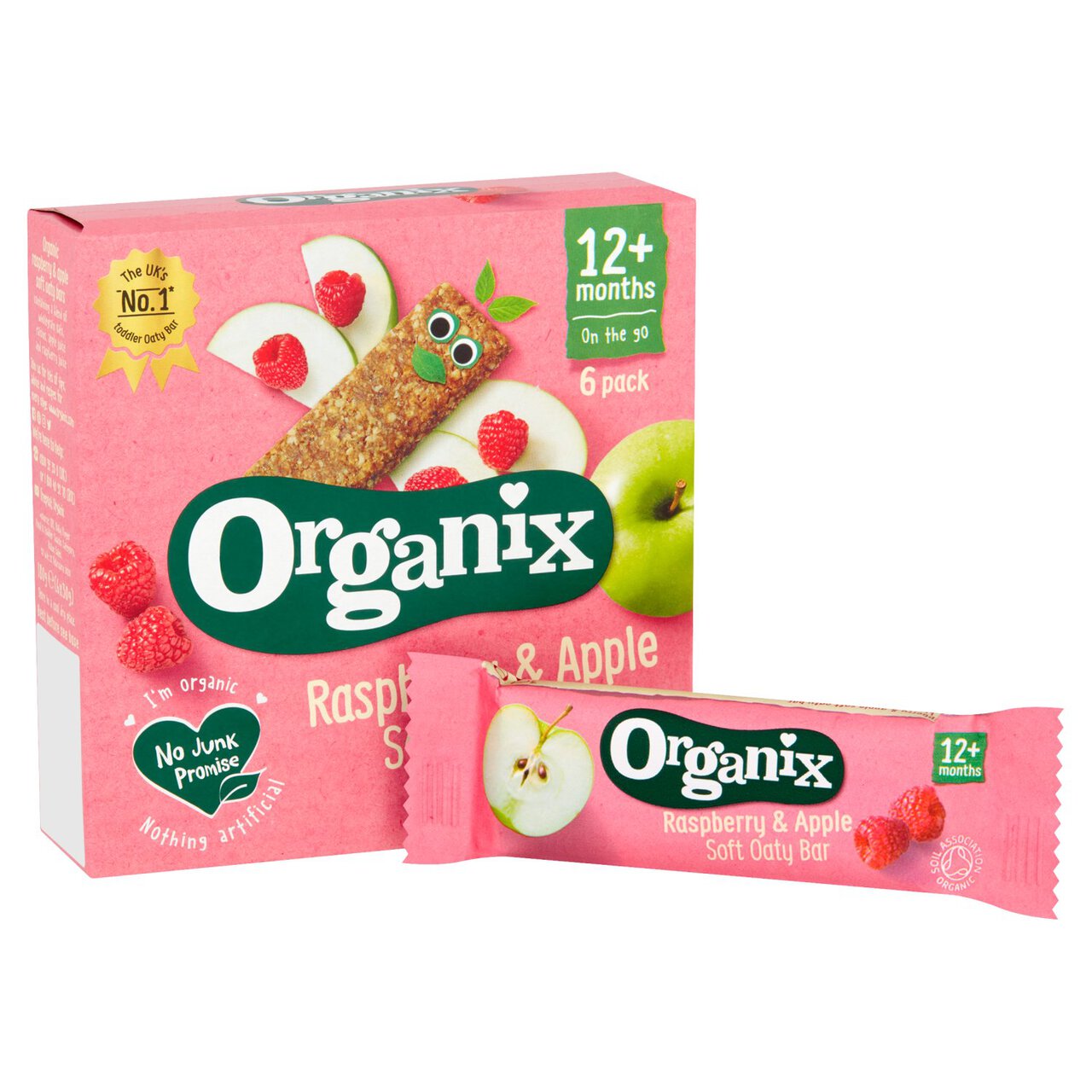 Organix Raspberry & Apple Organic Soft Oaty Bars, 12 mths+ Multipack 6 x 30g