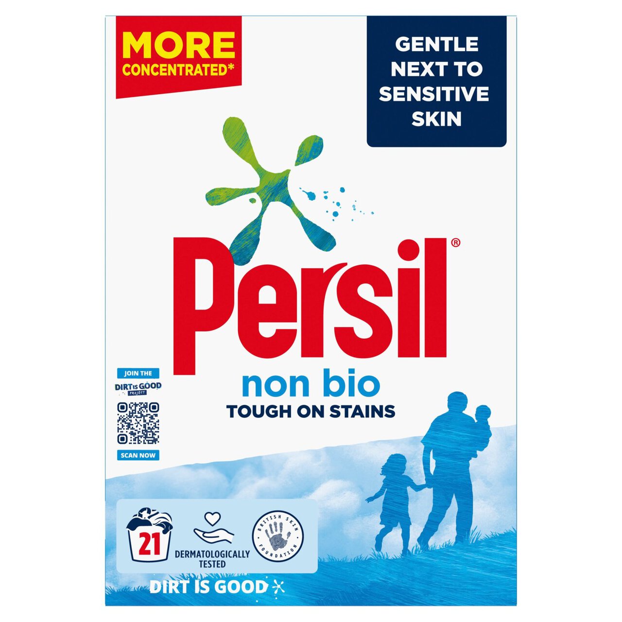 Persil Fabric Cleaning Washing Powder Non Bio 21 Wash 1.05kg