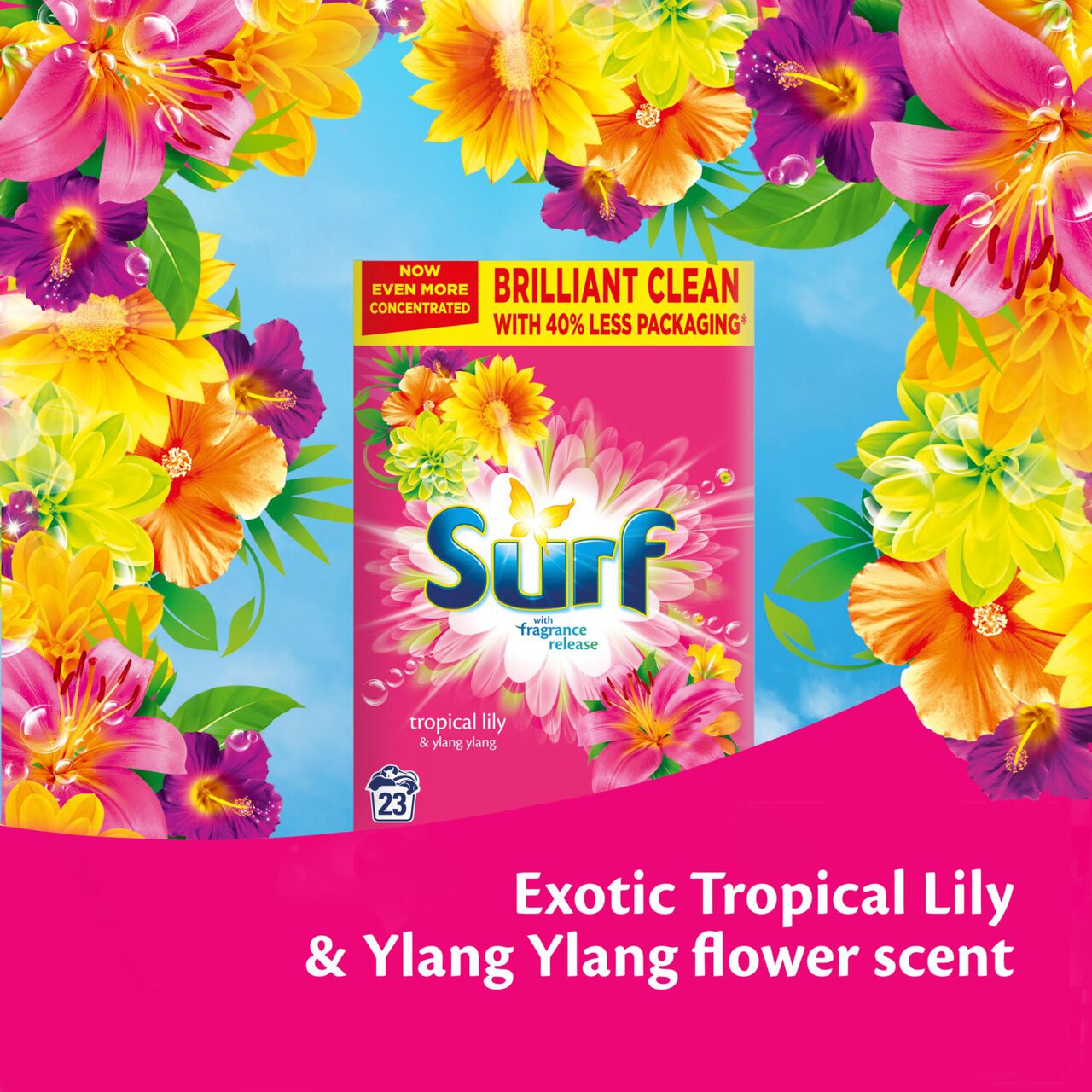Surf Biological Washing Powder Tropical Lily and Ylang-Ylang  23 Wash 1.15kg