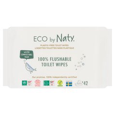 Eco by Naty Unscented Flushable Toilet Wipes 42 per pack