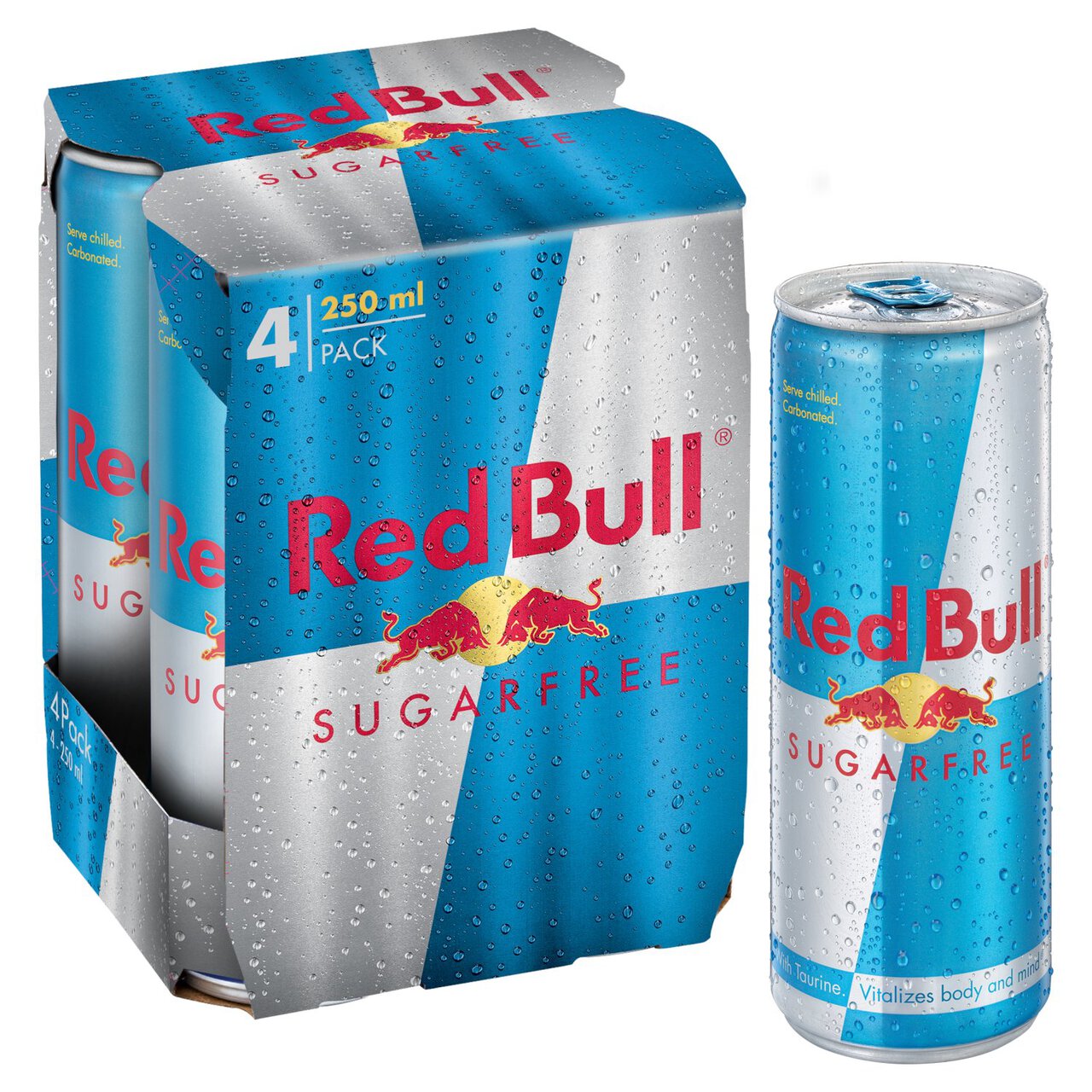 Red Bull Energy Drink Sugar Free 4 x 250ml