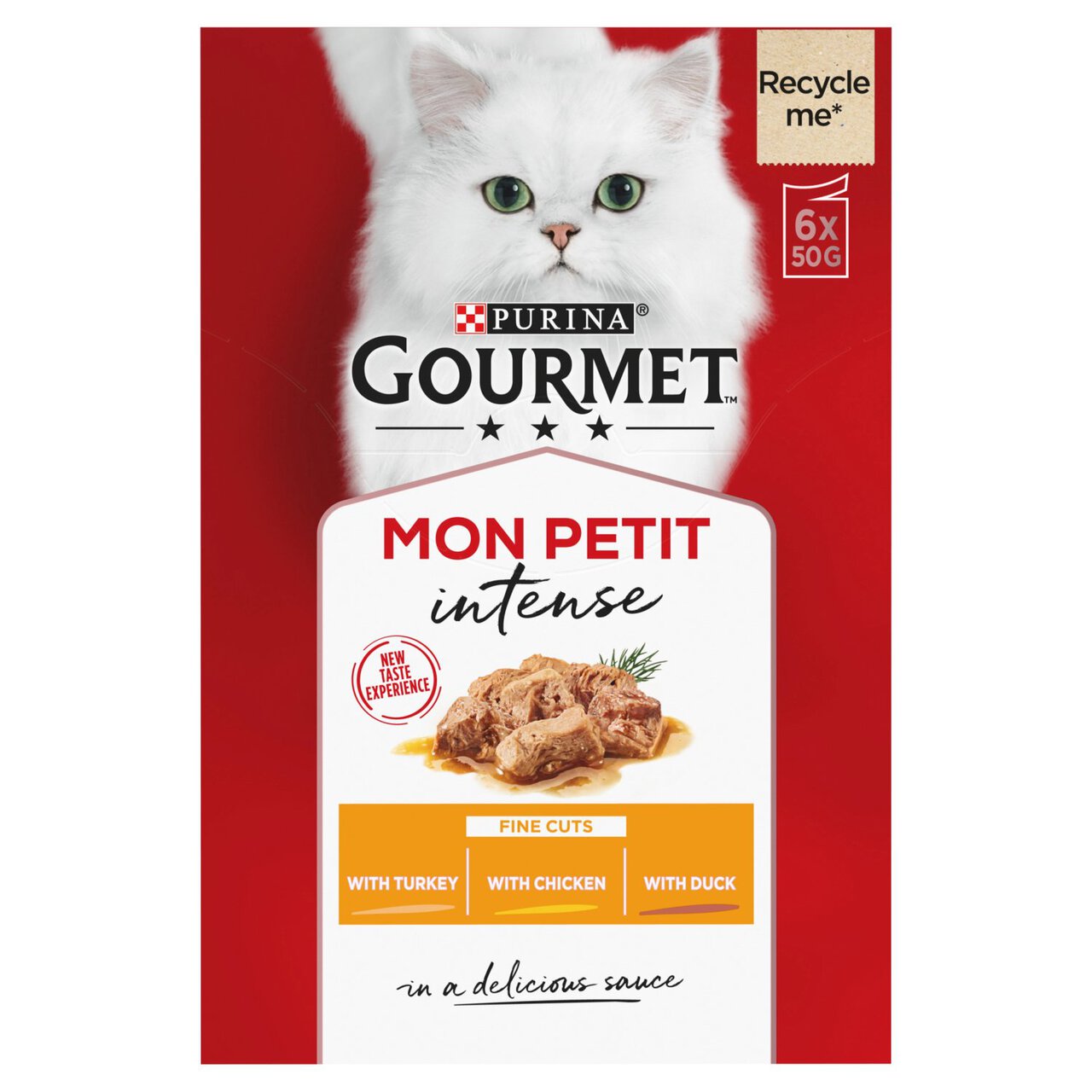 Gourmet Mon Petit Cat Food Pouches Poultry 6 x 50g
