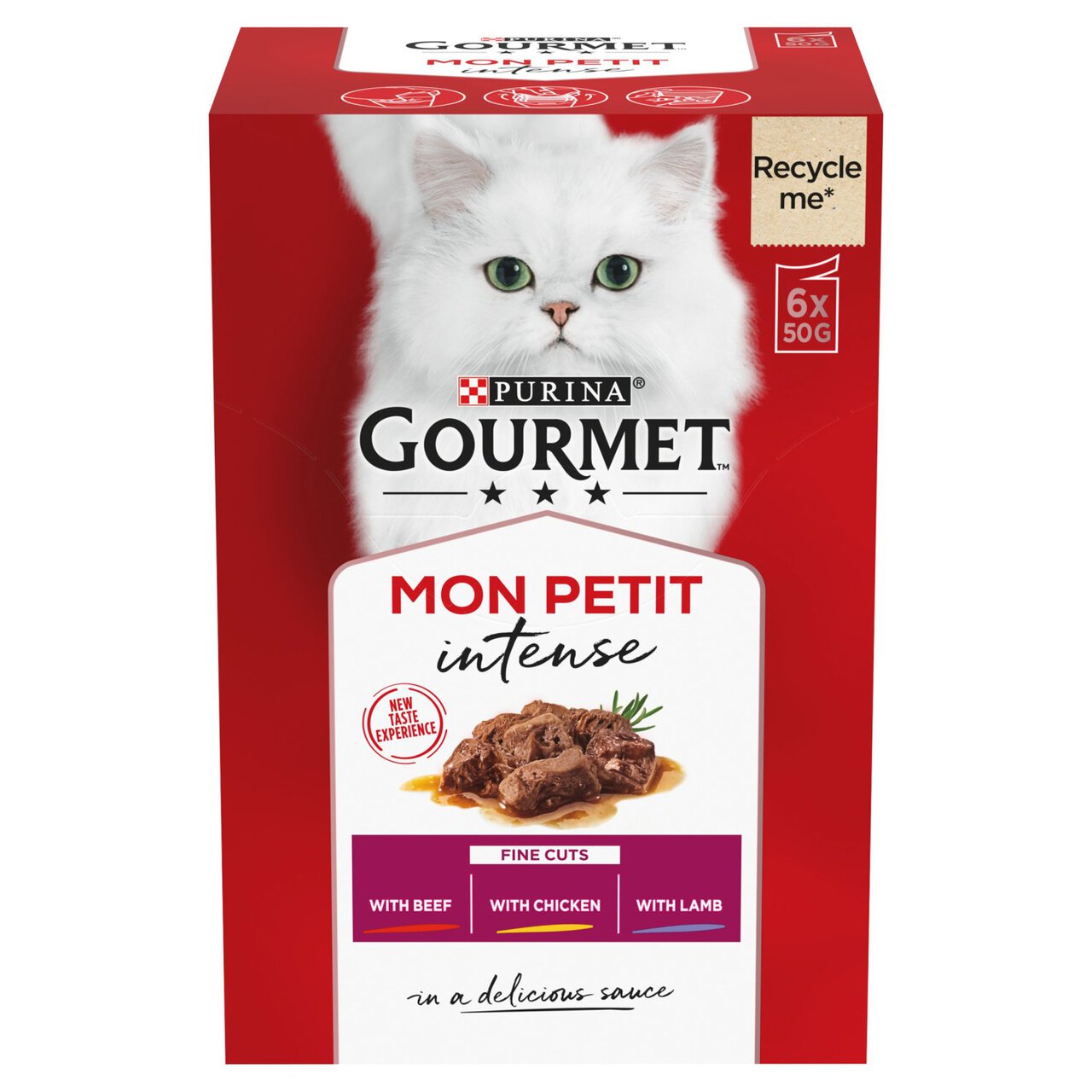 Gourmet Mon Petit Meaty Variety Beef Chicken Lamb Wet Cat Food 6