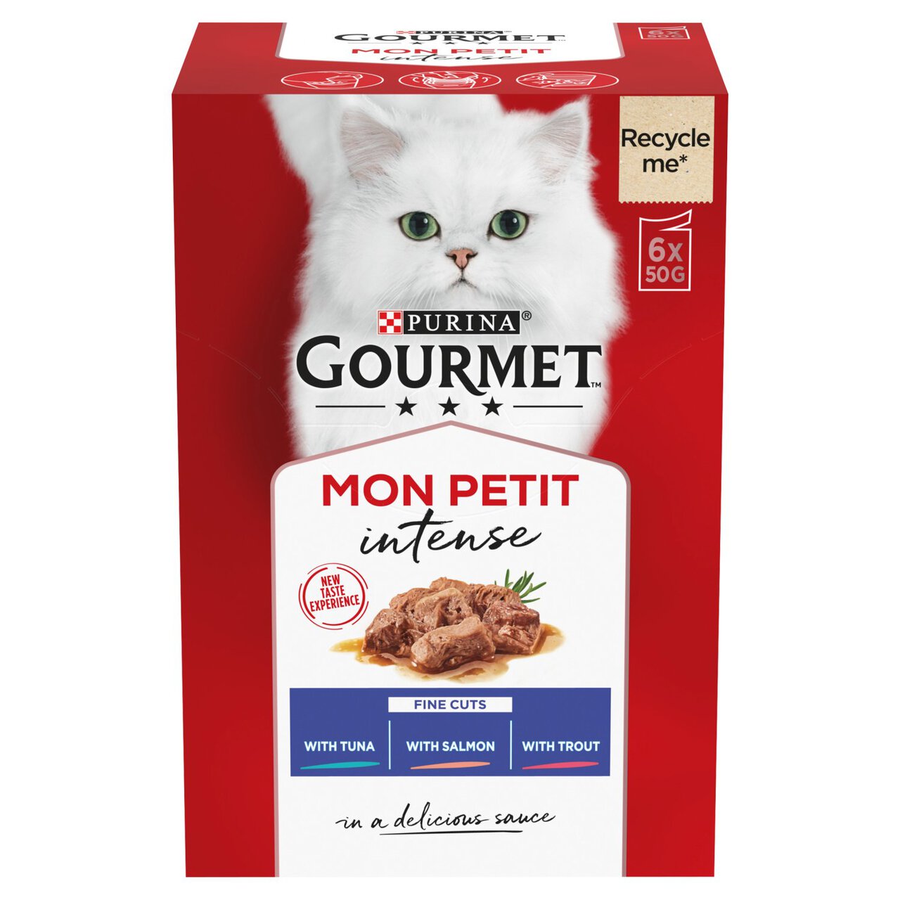 Gourmet Mon Petit Cat Food Pouches Fish 6 x 50g
