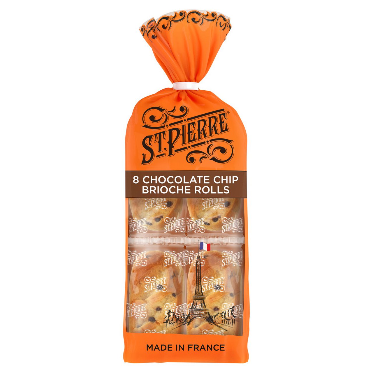 St Pierre Choc Chip Brioche Rolls Individually Wrapped 8 per pack | Zoom