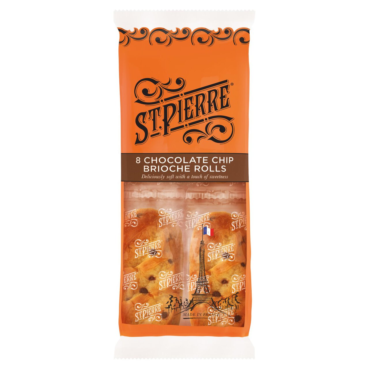 St Pierre Choc Chip Brioche Rolls Individually Wrapped 8 per pack