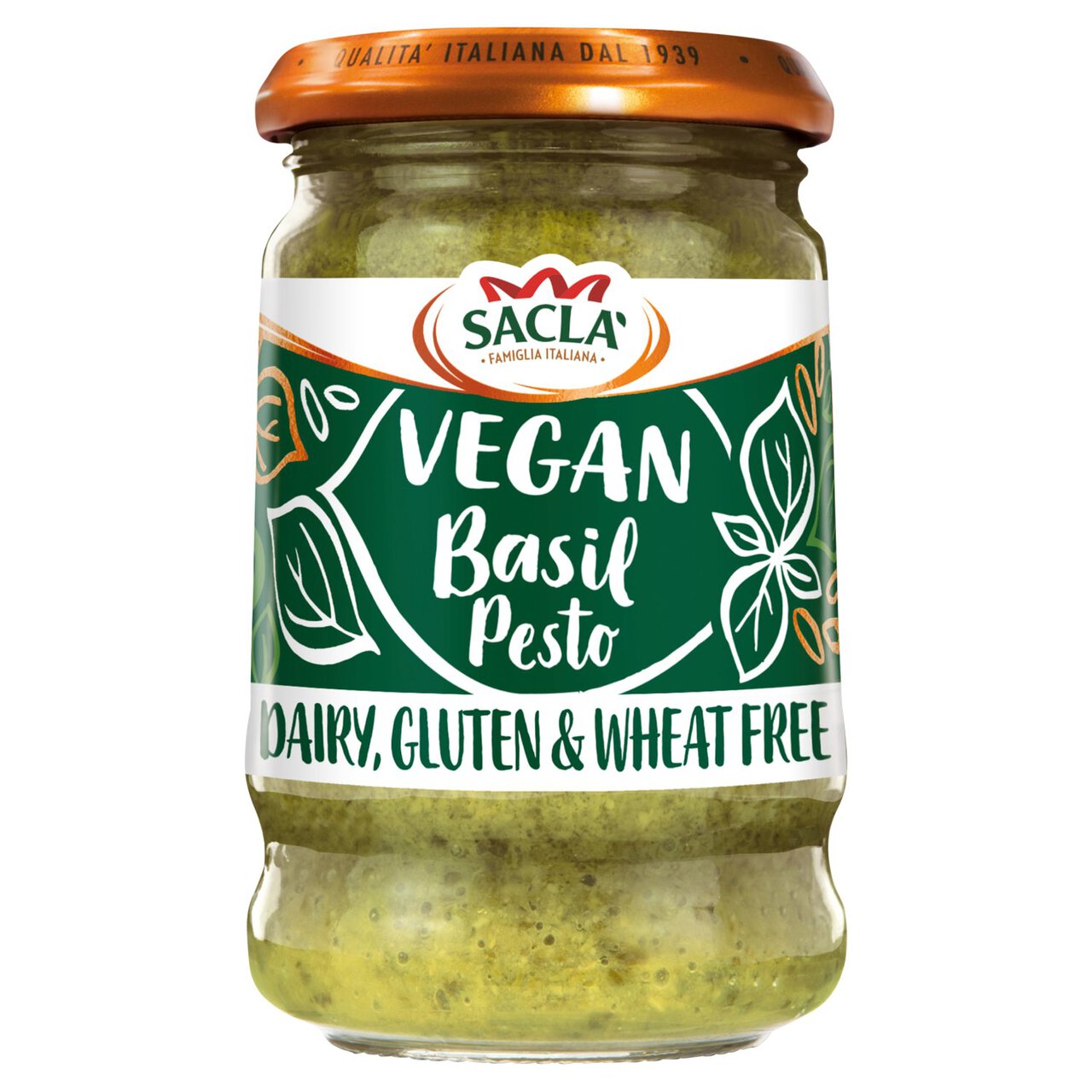 Sacla Gluten Dairy Free Basil Pesto 190g Zoom