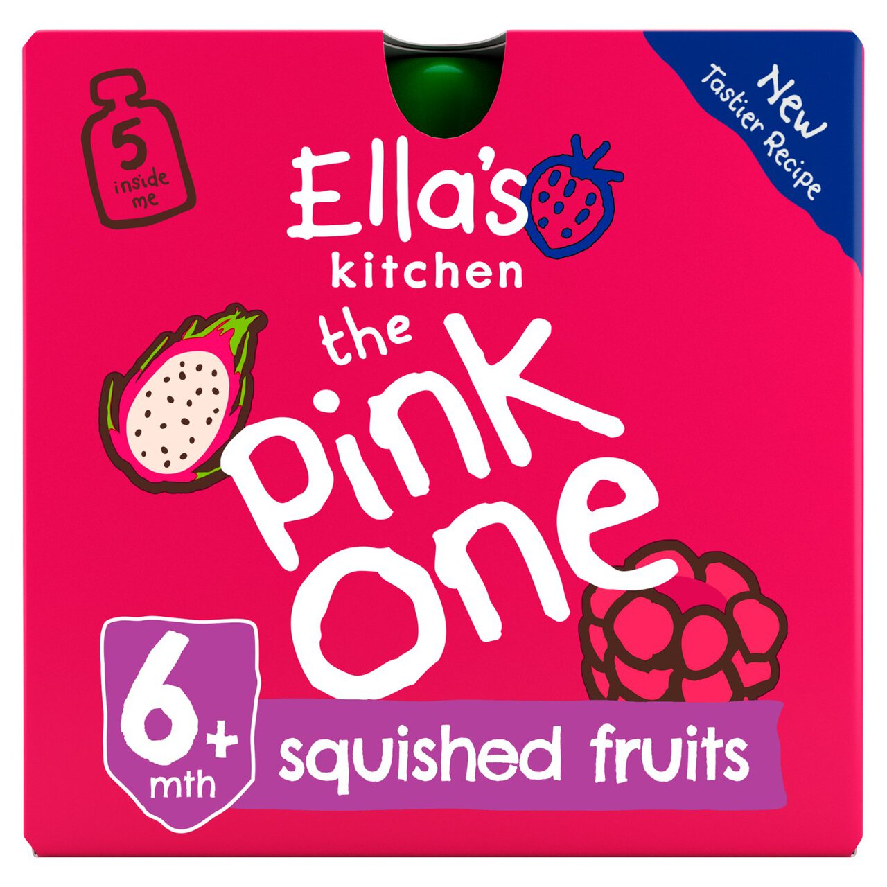 Ella's Kitchen The Pink One Smoothie Baby Food Pouch 6+ Months 5 x 90g