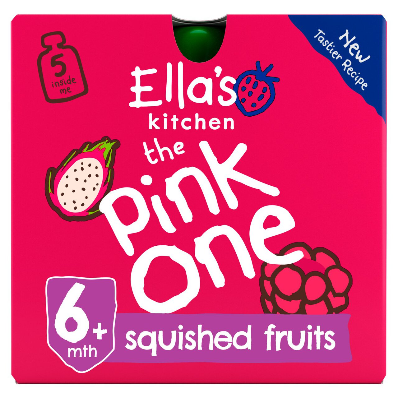 Ella's Kitchen The Pink One Smoothie Baby Food Pouch 6+ Months 5 x 90g