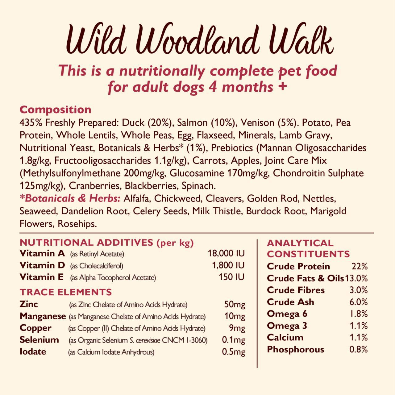 Lily's Kitchen Dog Duck, Salmon & Venison Wild Woodland Walk Adult Dry Food 2.5kg