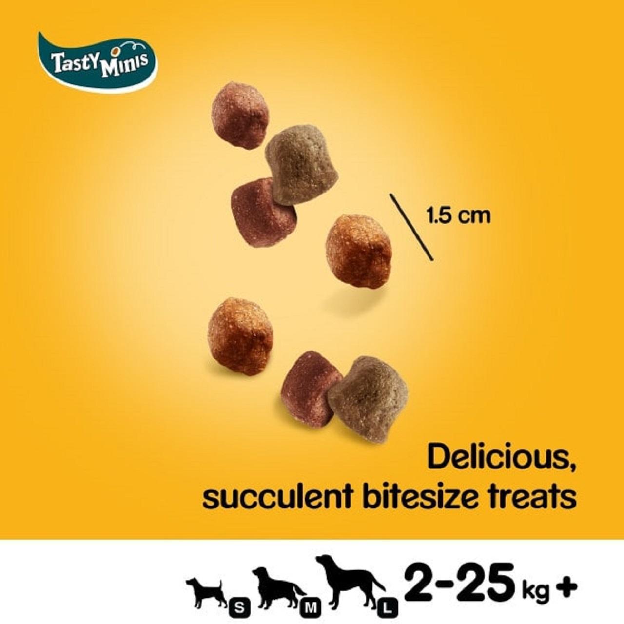 Pedigree Tasty Minis Adult Dog Treats Chicken & Duck Chewy Cubes 130g 130g