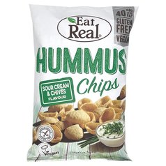 Eat Real Hummus Sour Cream & Chives Flavour Chips 135g