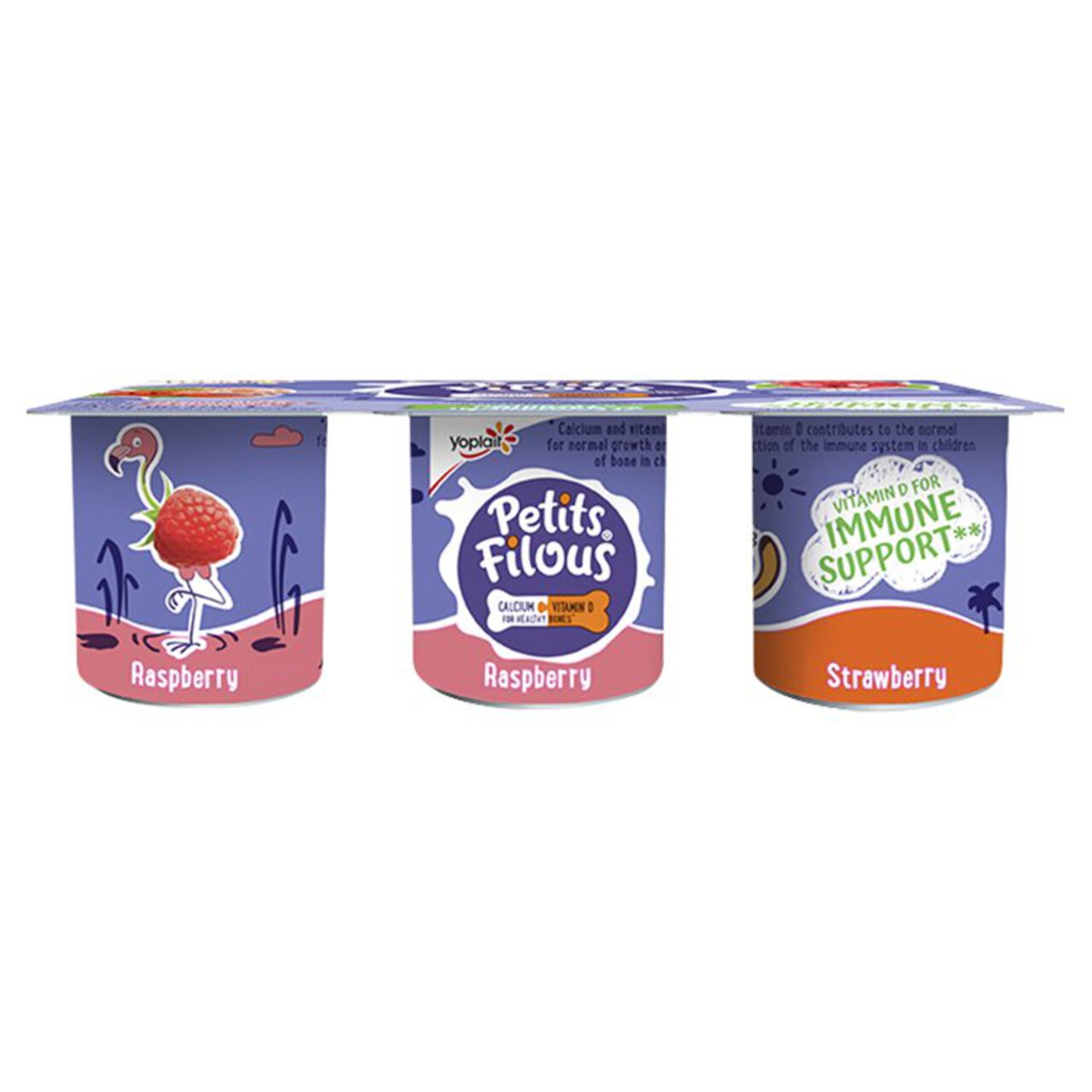 Petits Filous Kids Strawberry & Raspberry Yoghurt Pots 6 x 47g