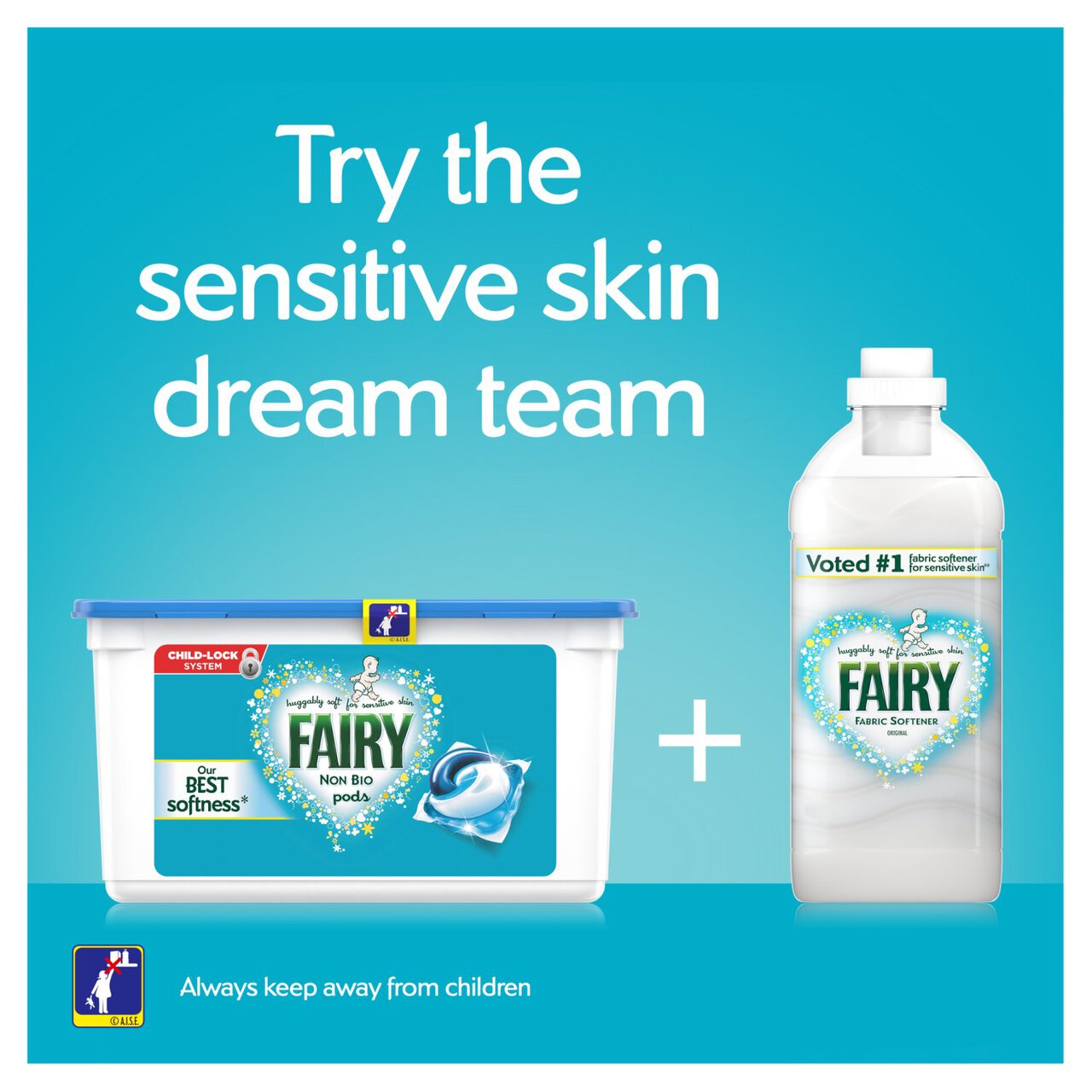 Fairy Fabric Conditioner for Sensitive Skin 54 Washes by Fairy Non Bio 1.82l