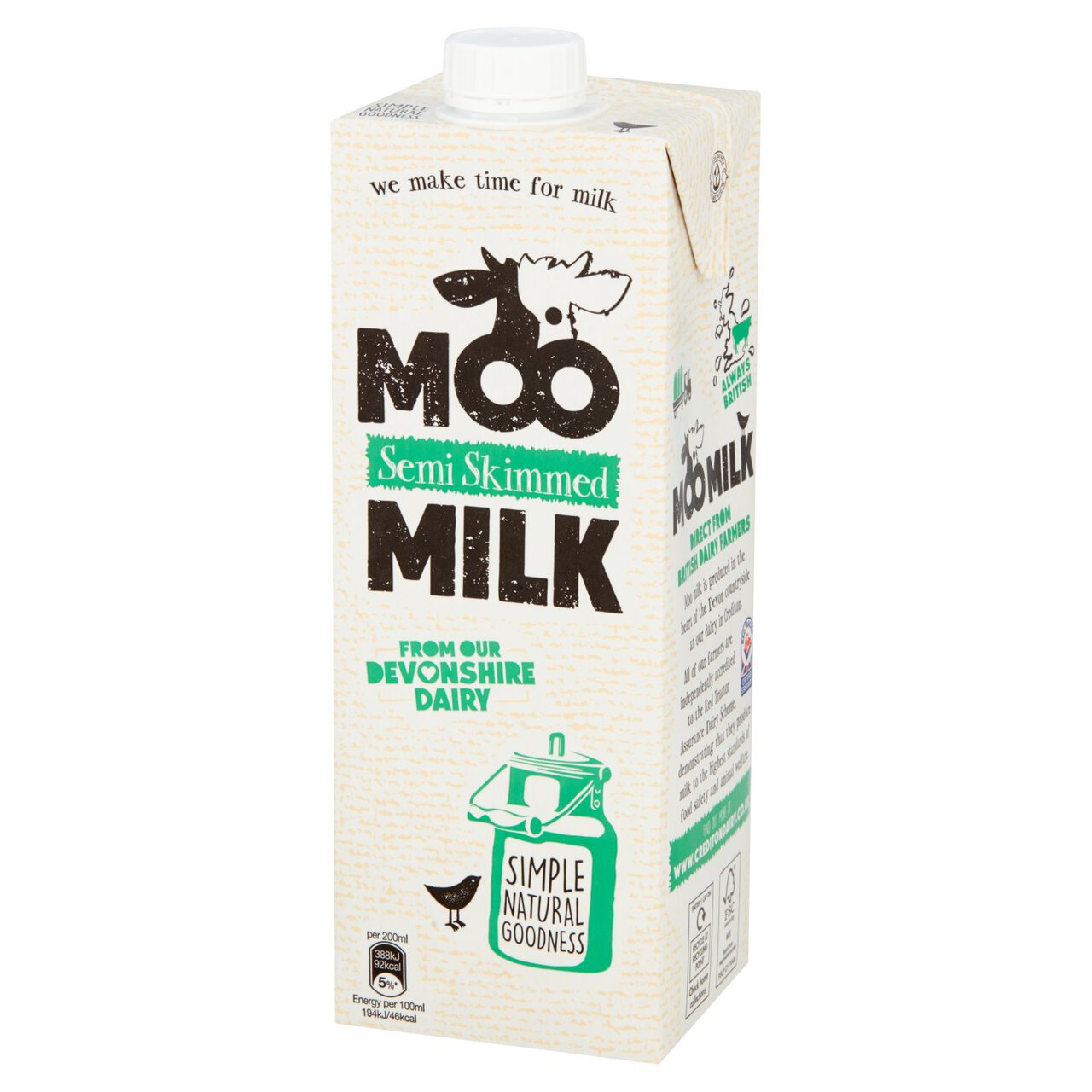 Moo Semi Skimmed Long Life Milk 1l