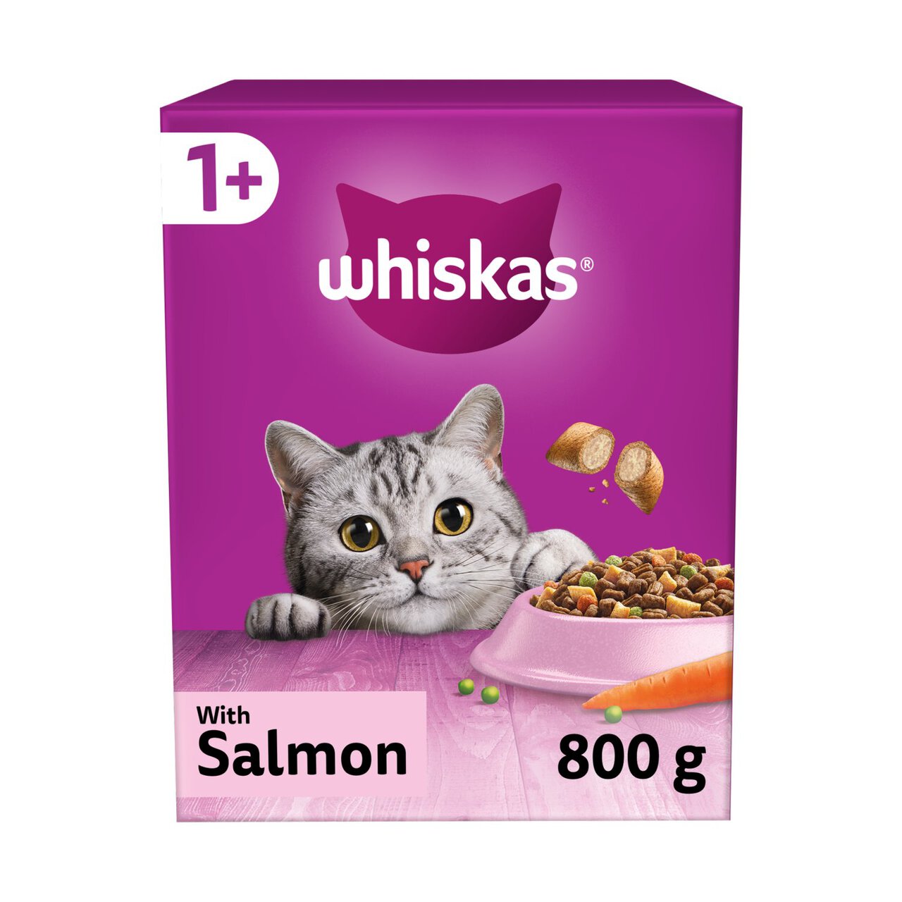 WHISKAS 1+ Cat Complete Dry with Salmon 800g