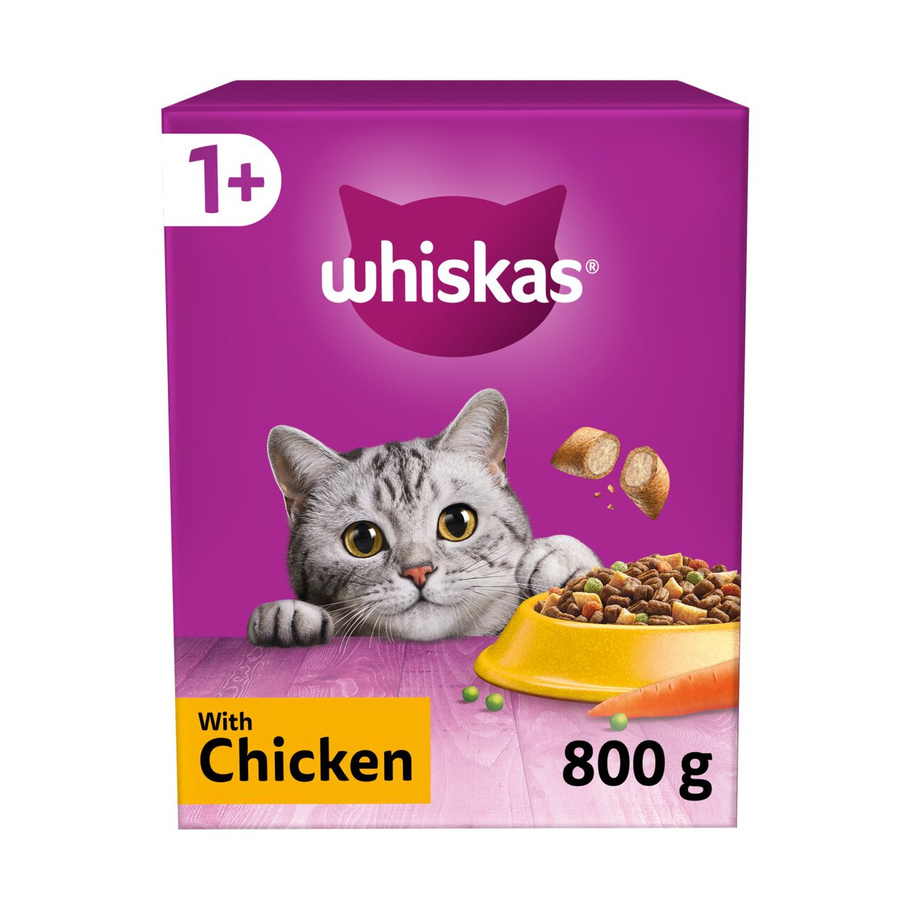 WHISKAS 1+ Cat Complete Dry with Chicken 800g