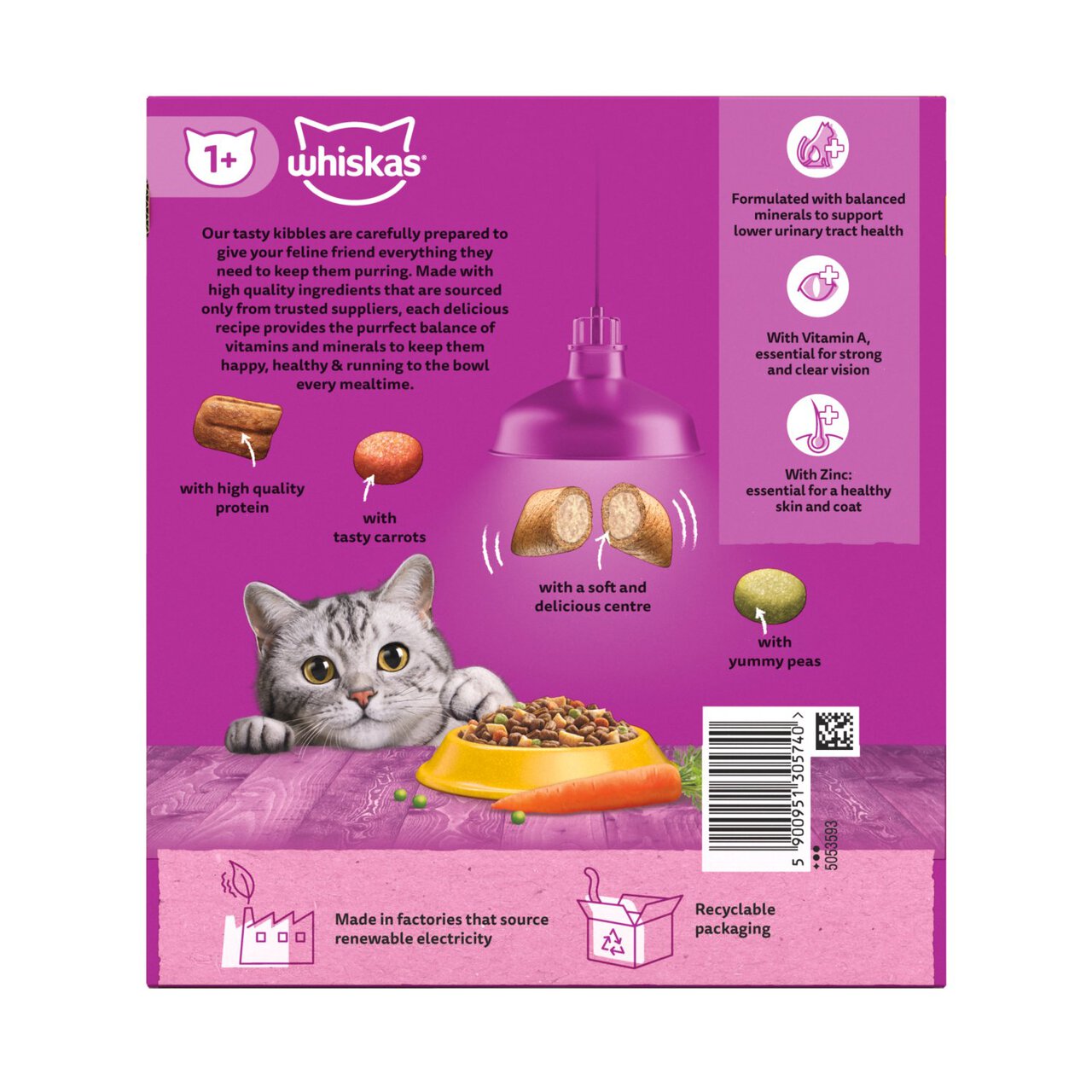 Whiskas 1+ Adult Dry Cat Food with Chicken 800g
