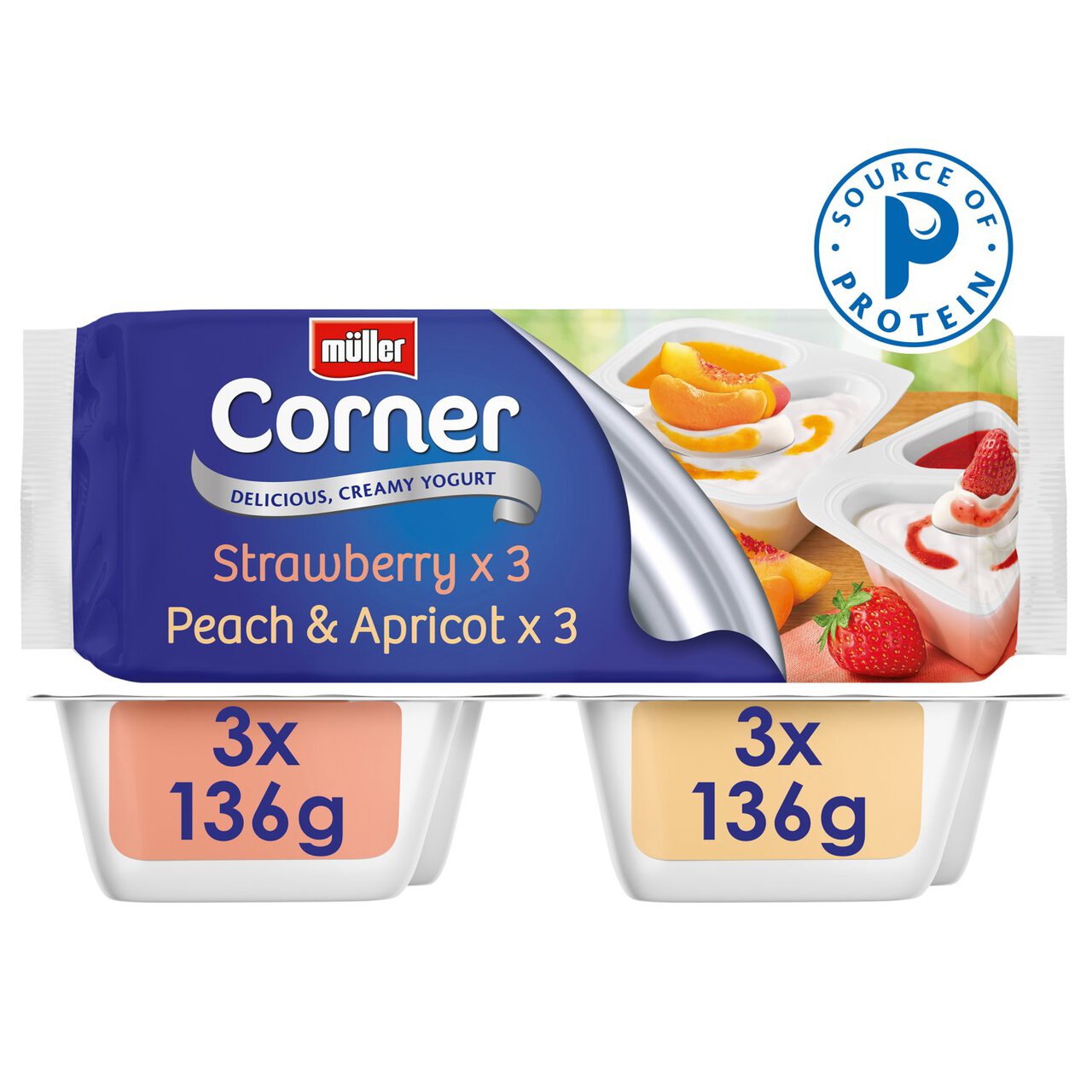 Muller Corner Fruit Variety Pack Yogurts 6 x 136g