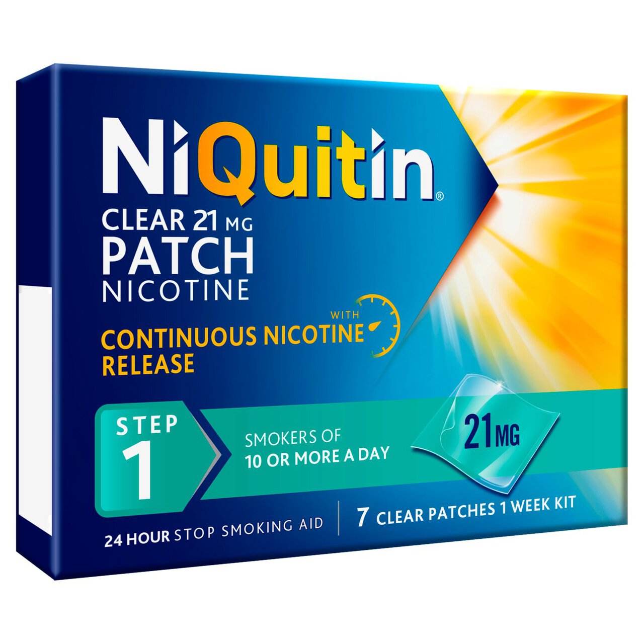 NiQuitin CQ 21mg Clear Patch, Step 1 7 per pack