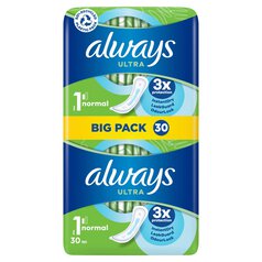 Always Sanitary Towels Ultra Normal (Size 1) 30 per pack