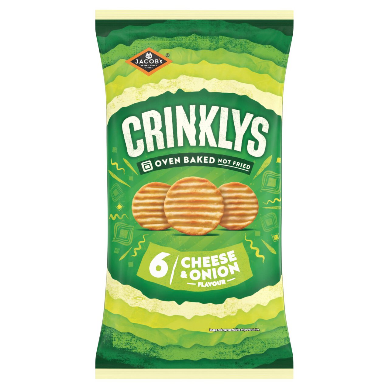Jacob's Crinklys Cheese & Onion 6 per pack