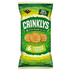 Jacob's Crinkly's Cheese & Onion Flavour Baked Snacks Multipack 6x23g 6 per pack