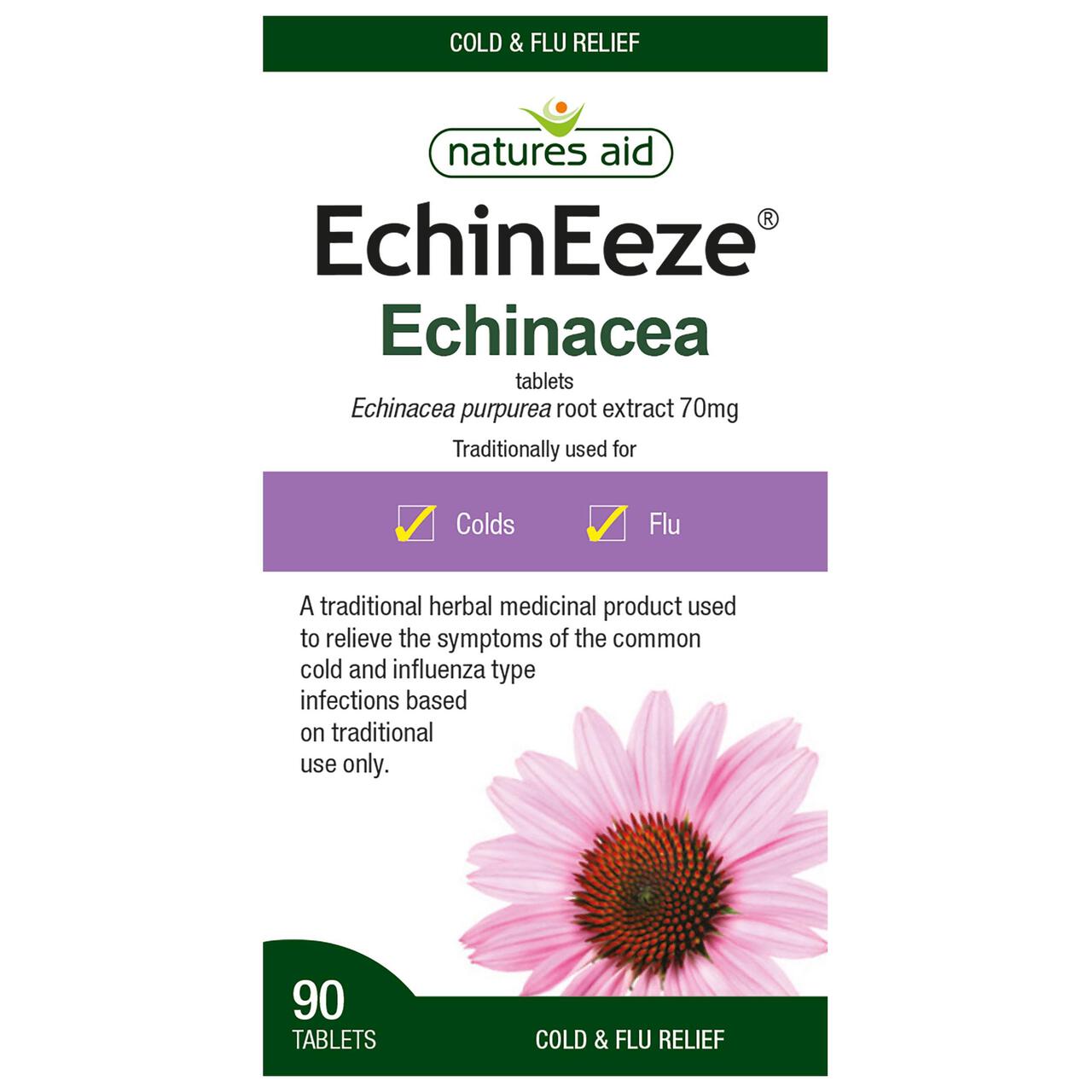 Natures Aid EchinEze Echinacea Tablets 70mg 90 per pack