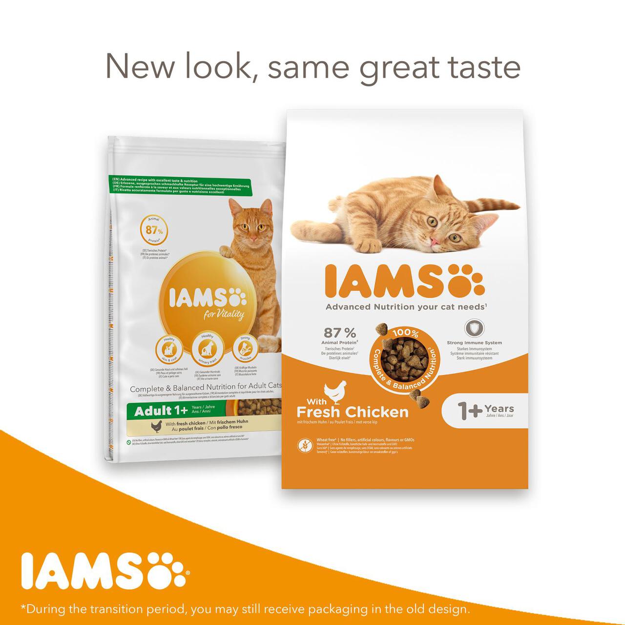 IAMS for Vitality Adult Cat Food With Fresh Chicken 800g Zoom